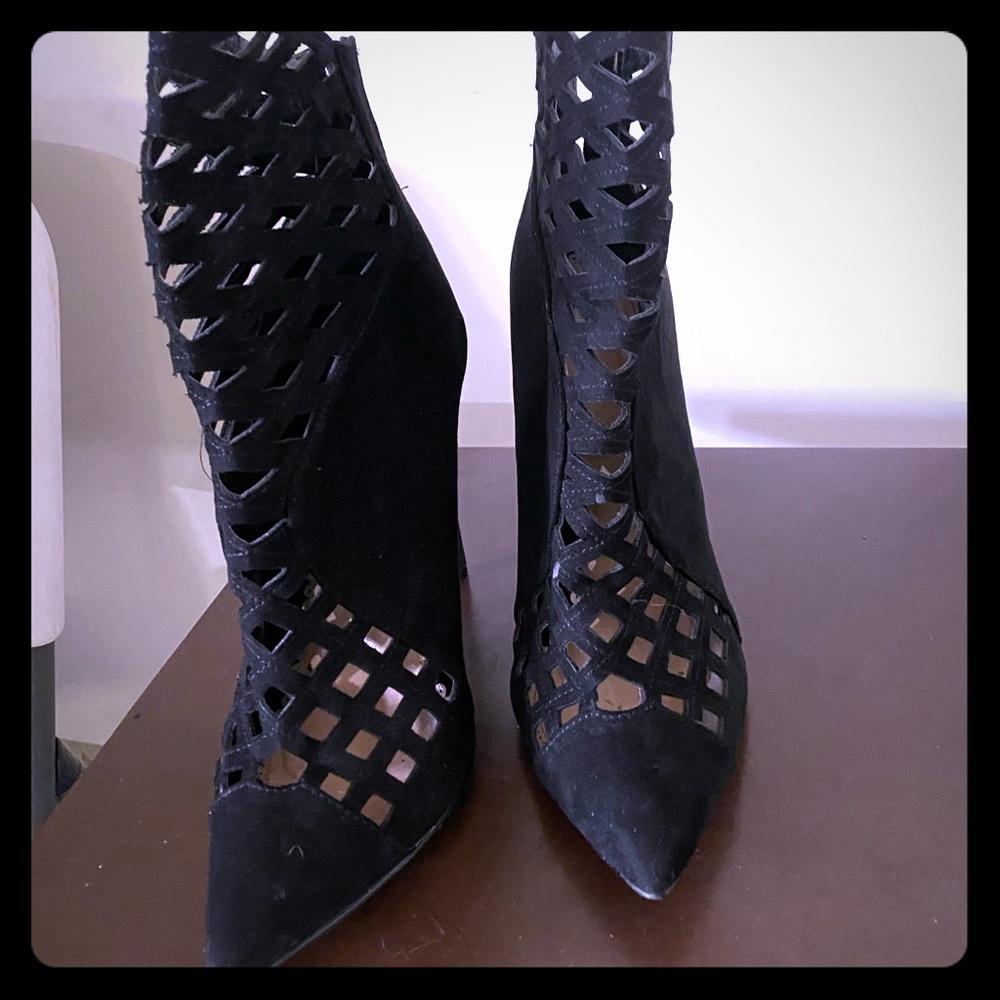 Black Netted Booties - image 1